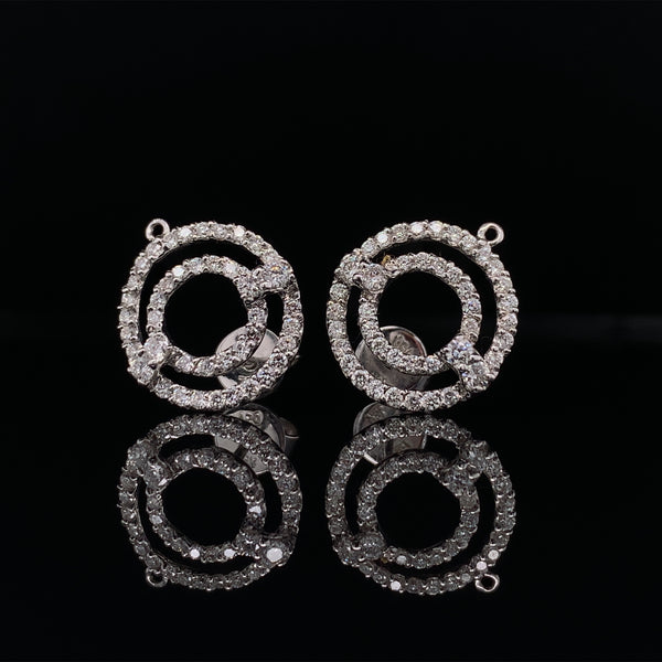 Double Circle Diamond Earrings