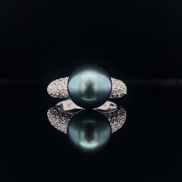 Magnificent Pearl And Diamond Ring