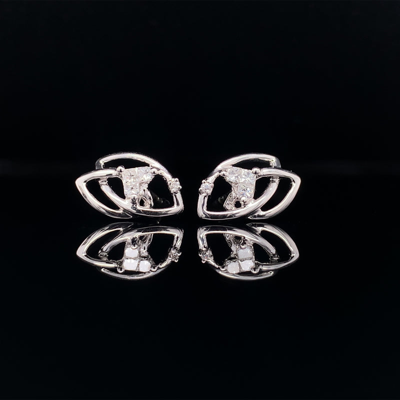 Double Almond Diamond Earrings