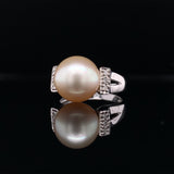 Pearl Diamond Rectangle Ring