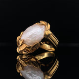Gold Leaf Pearl Ring