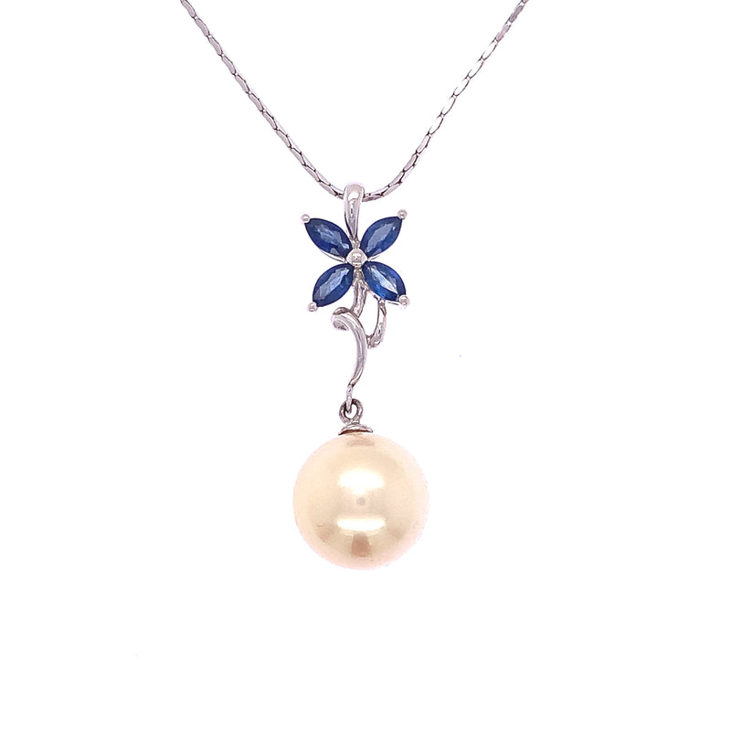 Sapphire Pearl Pendant