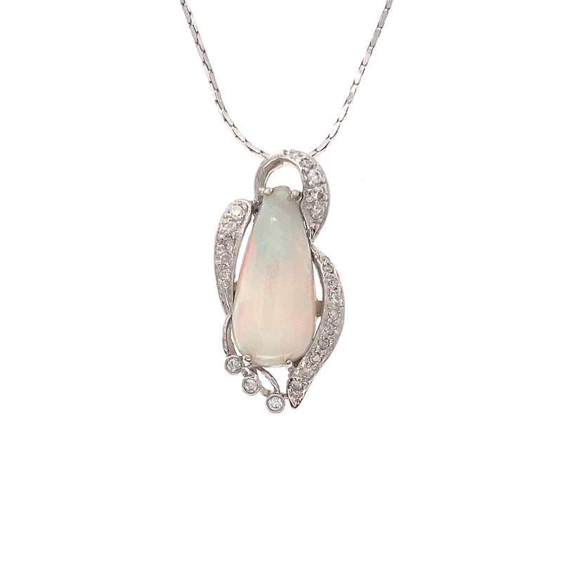 Diamond Opal Elegance Pendant