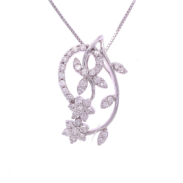 Twin Floral Diamond Pendant