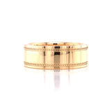 Twin Lines Etched Yellow gold Ring