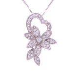 Floral Heart Diamond Pendant
