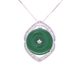 Diamond Jade Coin Pendant