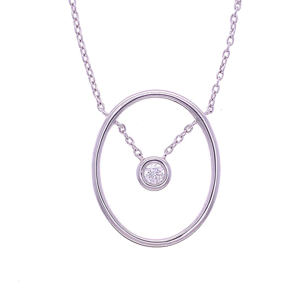 Oval Rim Diamond Pendant