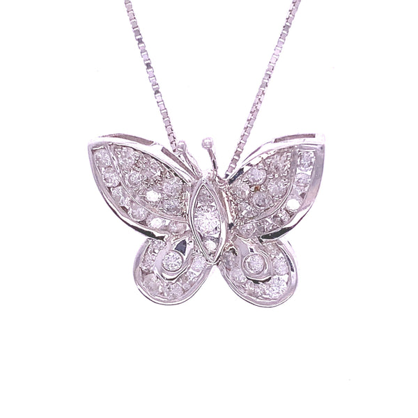 Diamond Butterfly Pendant/Brooch