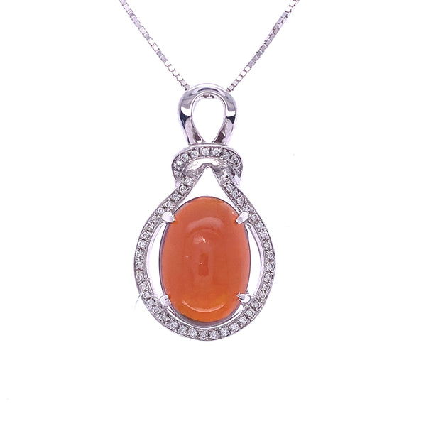 Diamond Opal Drop Pendant