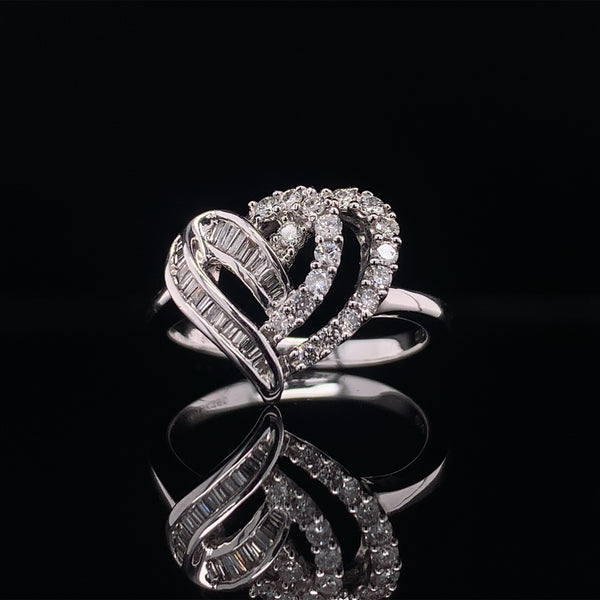Hearts And Curves Diamond Ring