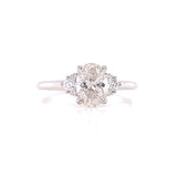 Oval Side Stone Engagement Ring