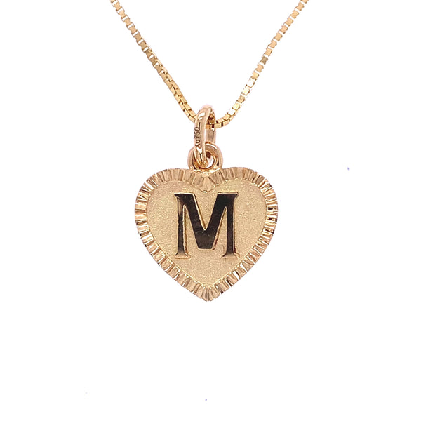Double Sided Initial Heart Pendant