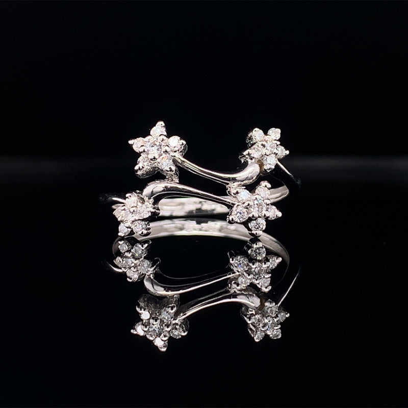 Four Flower Diamond Ring