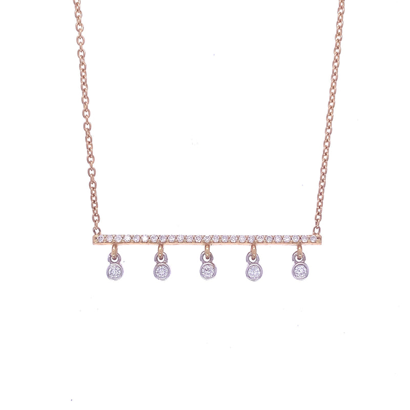 Five Diamond Bar Necklace