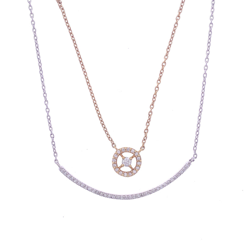 Layered Diamond Wheel Necklace