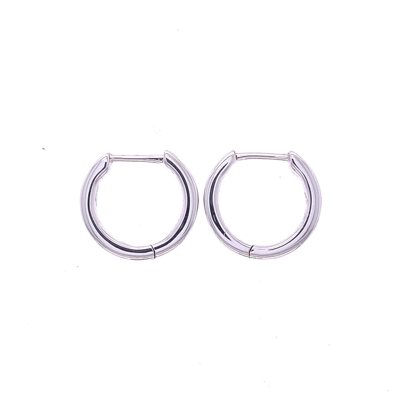 White Gold Thin Hoop Earrings Small