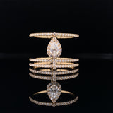 Yellow Aspire Pear Diamond Dress Ring