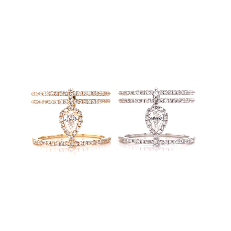 Aspire Pear Diamond Dress Ring
