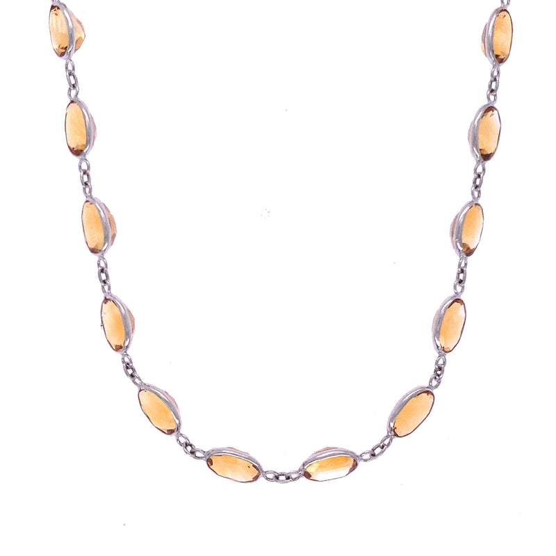 White Gold Citrine Necklace