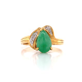 Pear Embrace Jade Diamond Ring