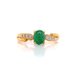 Four Prong Jade Diamond Ring