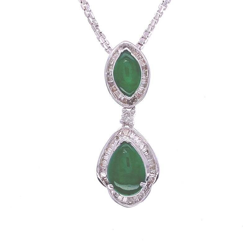 Jade Diamond Twin Pendant