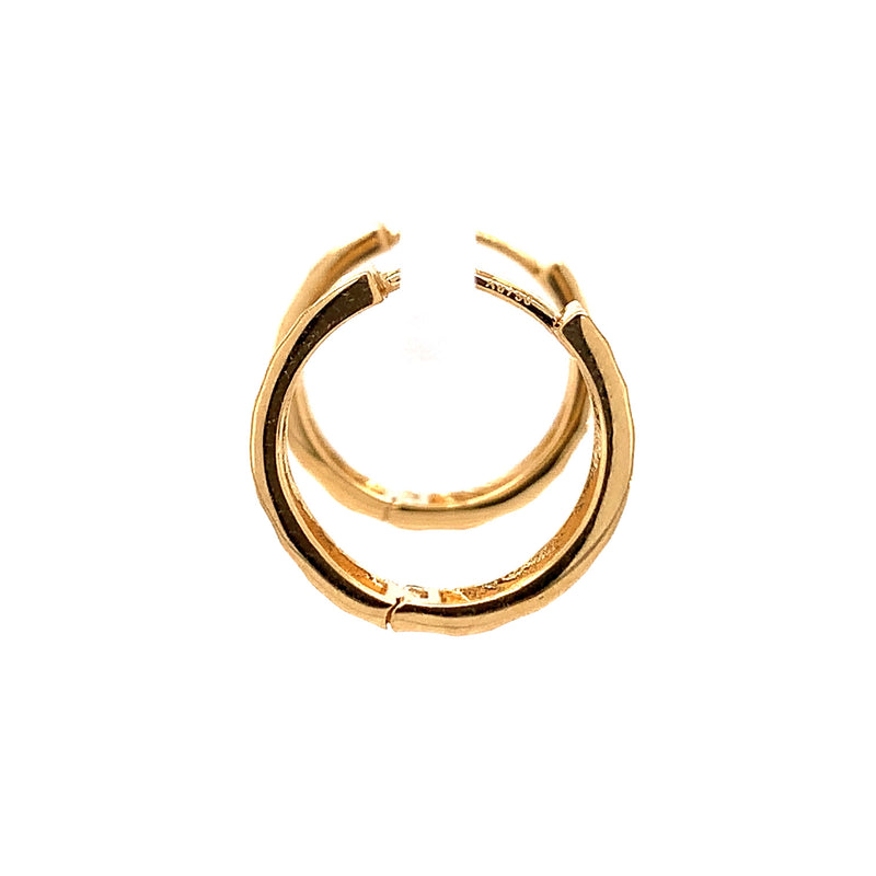 Gold Textured And Smooth Hoop Earrings