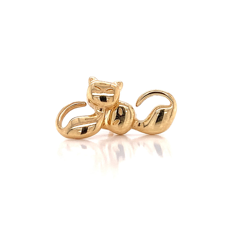 Yellow Gold Cat Earring