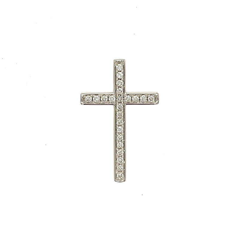 White Cross Diamond Pendant