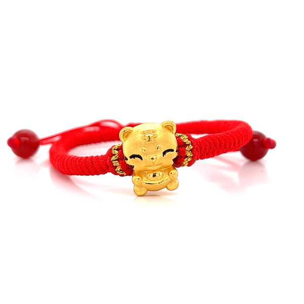 24k Red Prosperous Tiger Bracelet