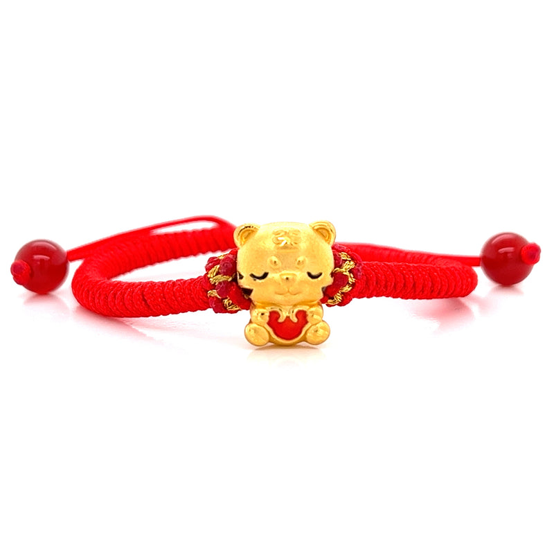 24k Red Heart Tiger Bracelet