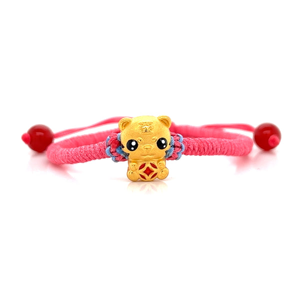 24k Pink Prosperous Tiger Bracelet