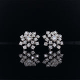 18k white gold snowflake diamond earrings