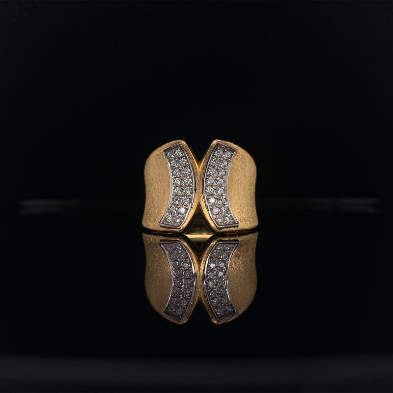 men's helix yellow gold diamond ring