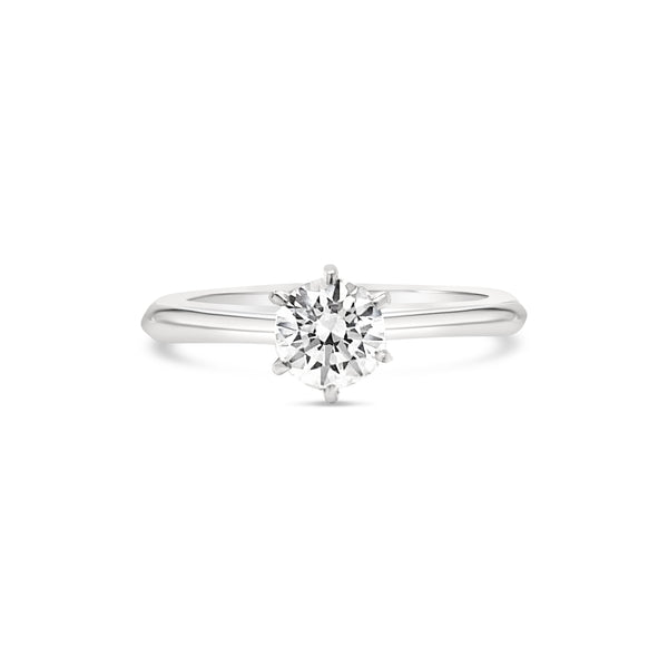 Classic six prong solitaire diamond engagement ring