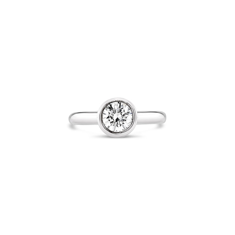 Bezel setting diamond engagement ring