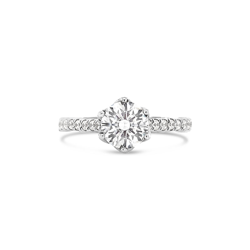 Crown diamond engagement ring
