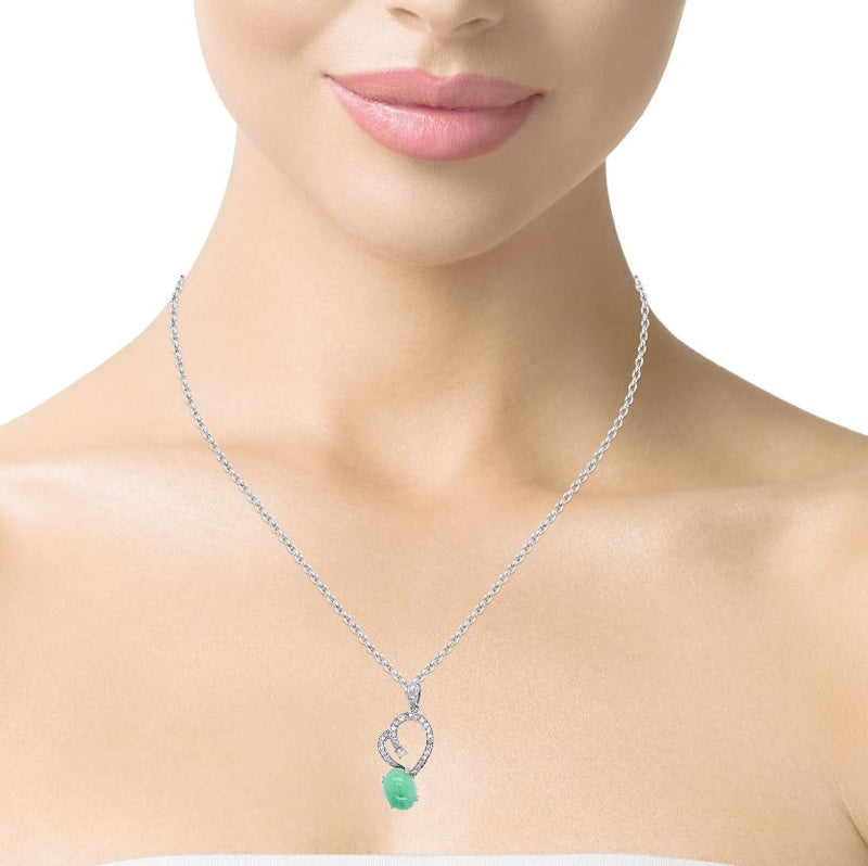 Jade Diamond Heart Pendant
