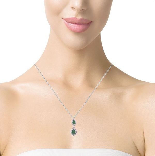 Jade Diamond Twin Pendant