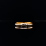 Milgrain detail white and yellow gold ring