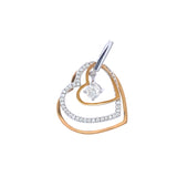 18k white and rose gold heart pendant
