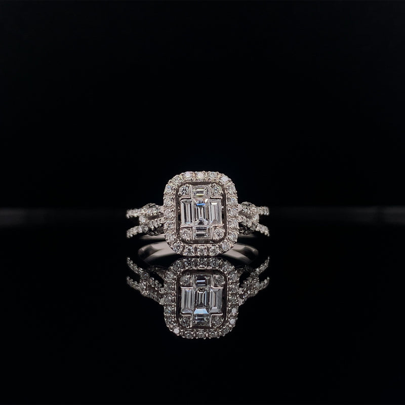 baguette diamonds dress ring