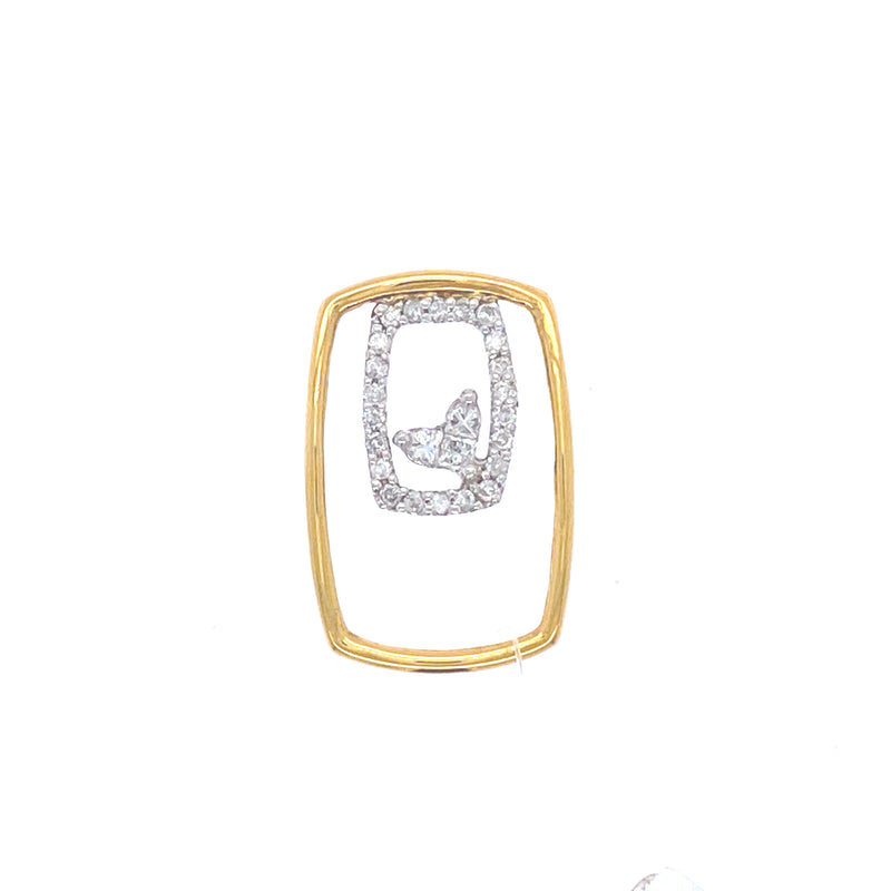 18k white and yellow gold diamond pendant