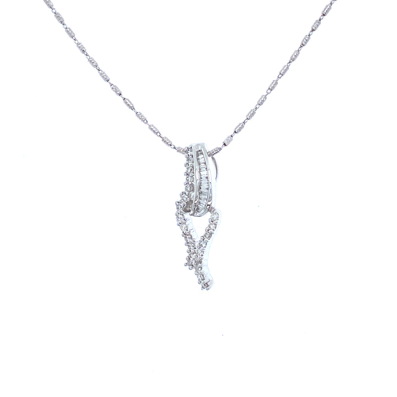 Sleek lines baguette diamond pendant