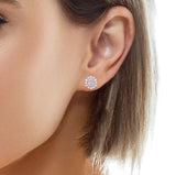 Pink Diamond Double Halo Earrings