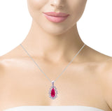 Pink Tourmaline Diamond Pendant