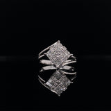 princess cut split shank diamonds dress ring