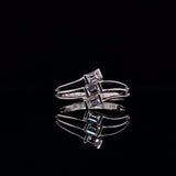 Trio emerald cut diamond ring
