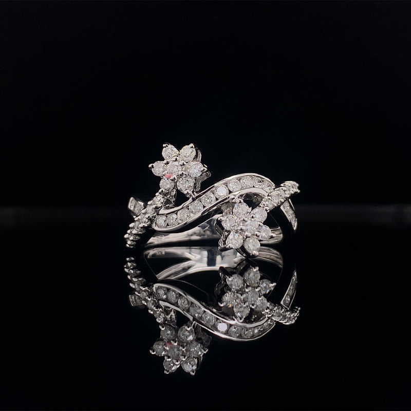 floral starburst diamond dress ring